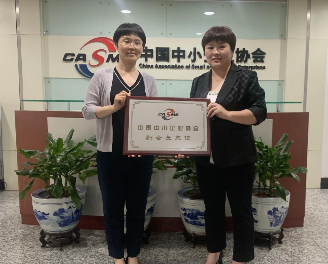 中国中小企业协会  主任焦晨芳，为华兴中科标准技术（北京）有限公司授牌